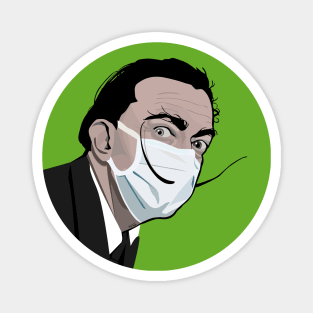 Dali with a mask (green) Magnet